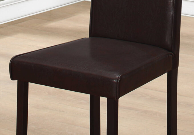 DINING CHAIR - 2PCS / 36"H DARK BROWN LEATHER-LOOK - Image 3