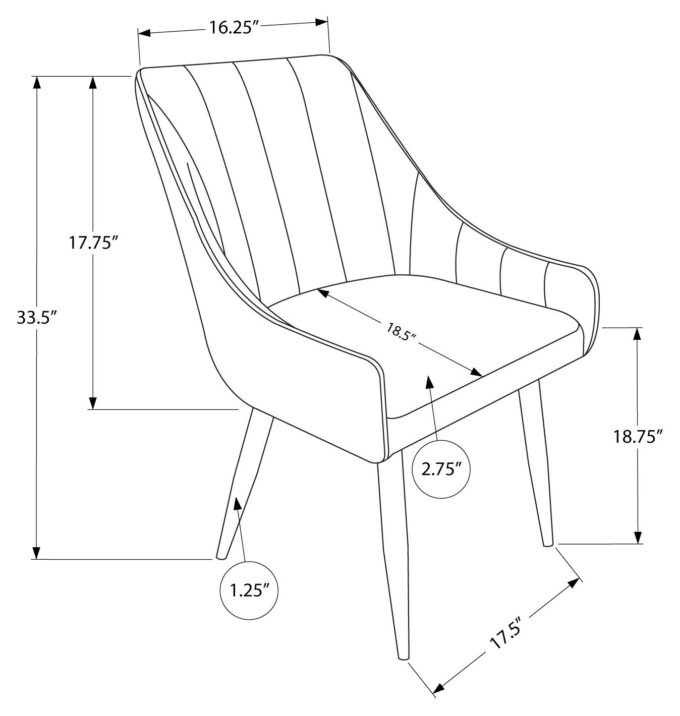 DINING CHAIR - 2PCS / 33"H / BLACK LEATHER-LOOK / CHROME - Image 4