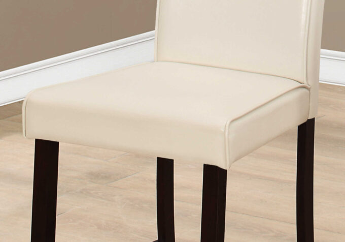 DINING CHAIR - 2PCS / IVORY LEATHER-LOOK COUNTER HEIGHT - Image 2