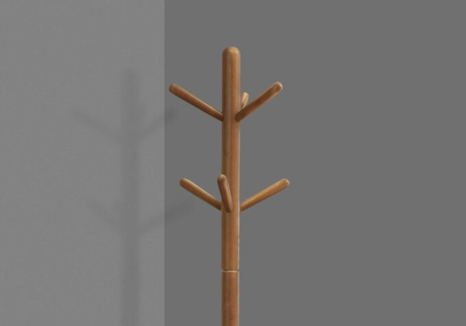 COAT RACK - 69"H / OAK WOOD CONTEMPORARY STYLE - Image 3