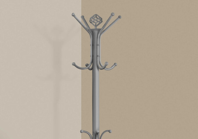 COAT RACK - 70"H / SILVER METAL - Image 2