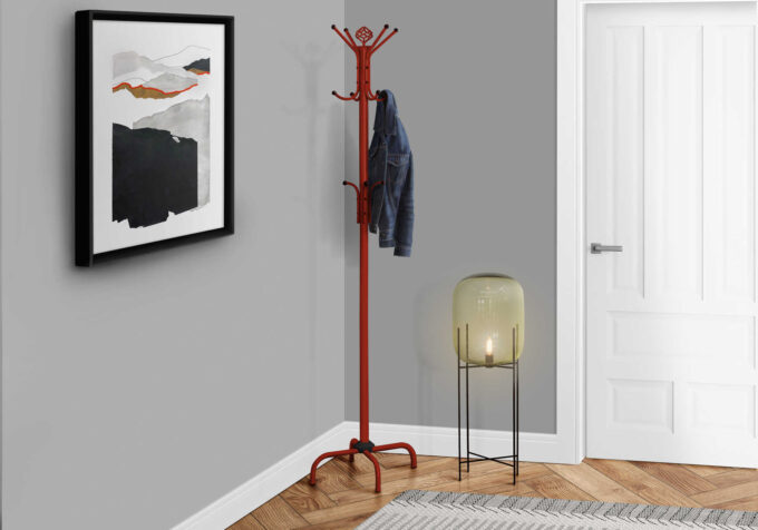 COAT RACK - 70"H / RED METAL