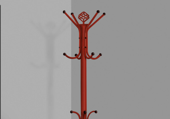 COAT RACK - 70"H / RED METAL - Image 3