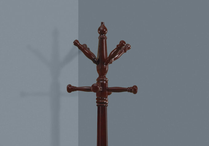 COAT RACK - 73"H / CHERRY WOOD TRADITIONAL STYLE - Image 2