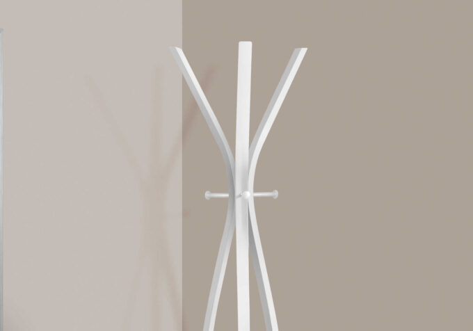 COAT RACK - 72"H / WHITE METAL CONTEMPORARY STYLE - Image 3