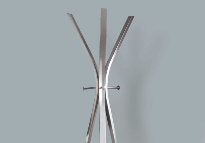 COAT RACK - 72"H / SILVER METAL CONTEMPORARY STYLE - Image 2