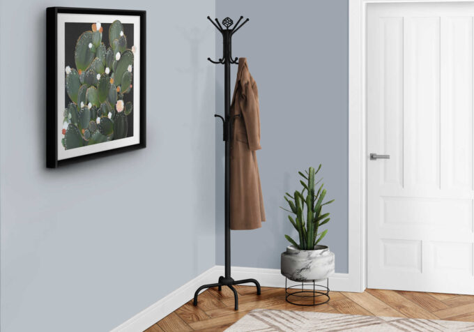 COAT RACK - 70"H / BLACK METAL