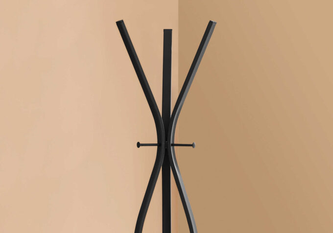 COAT RACK - 72"H / BLACK METAL CONTEMPORARY STYLE - Image 2