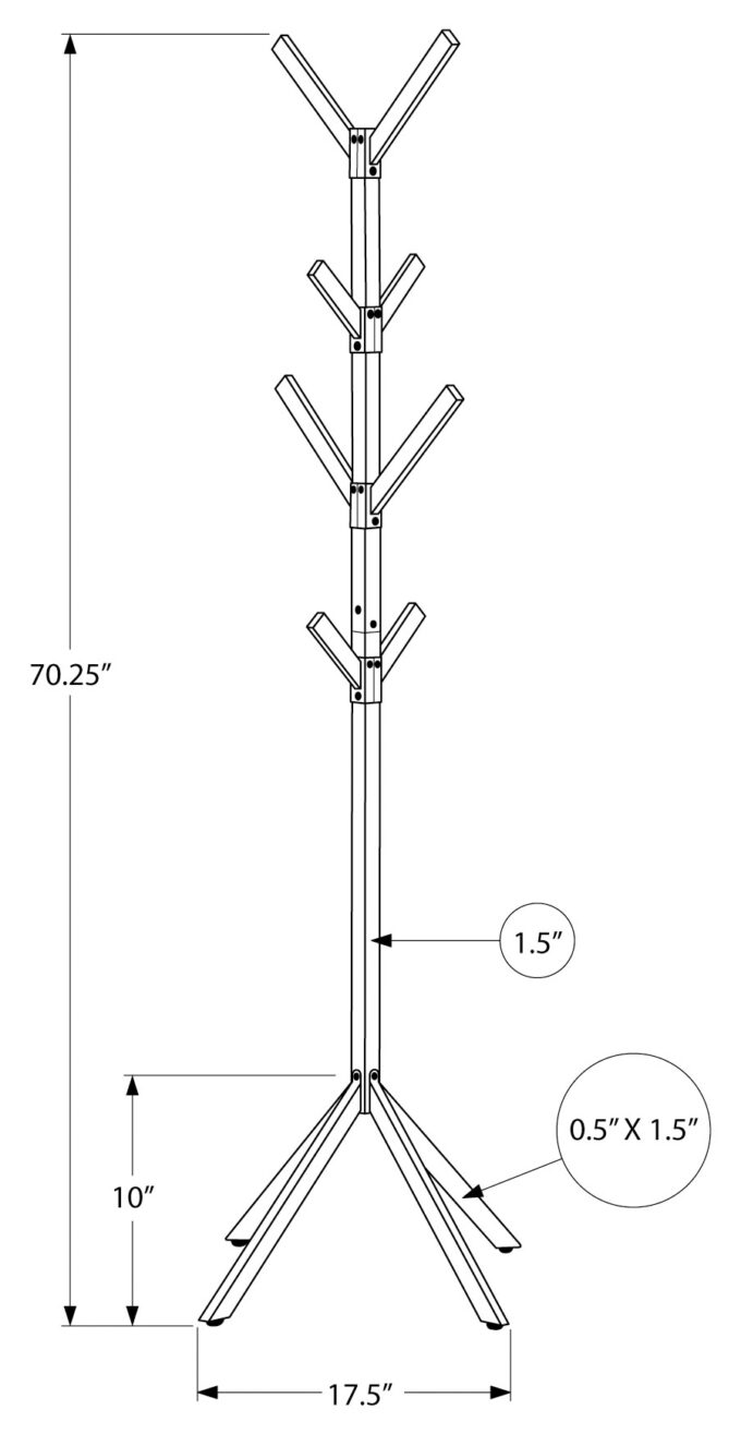 COAT RACK - 70"H / BLACK METAL - Image 4