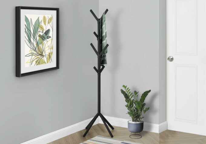 COAT RACK - 70"H / BLACK METAL