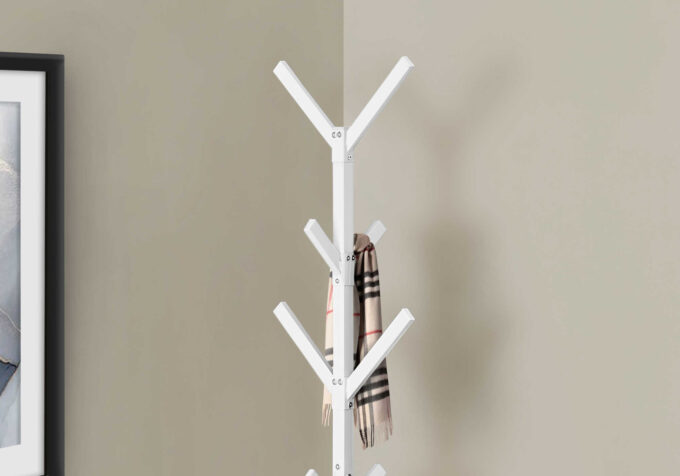 COAT RACK - 70"H / WHITE METAL - Image 3