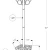 COAT RACK - 71"H / BLACK METAL WITH AN UMBRELLA HOLDER - Image 4