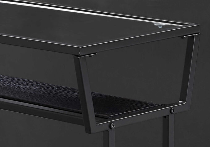 ACCENT TABLE - 22"H / ESPRESSO / BLACK / TEMPERED GLASS - Image 4