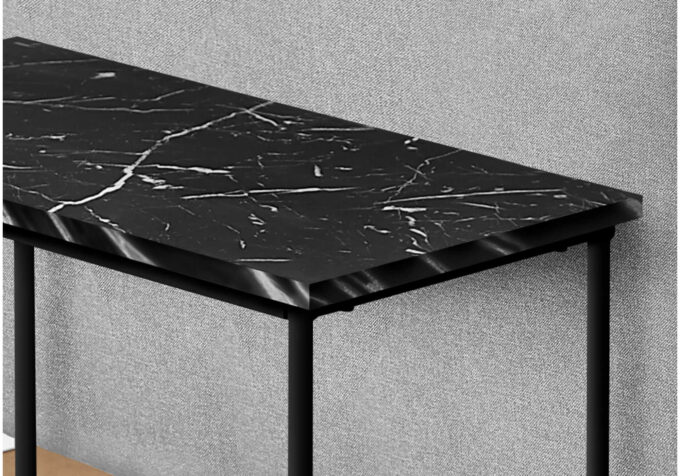 ACCENT TABLE - 22"H / BLACK MARBLE / BLACK METAL - Image 3