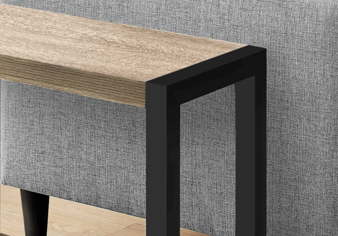 ACCENT TABLE - 22"H / DARK TAUPE / BLACK METAL - Image 4