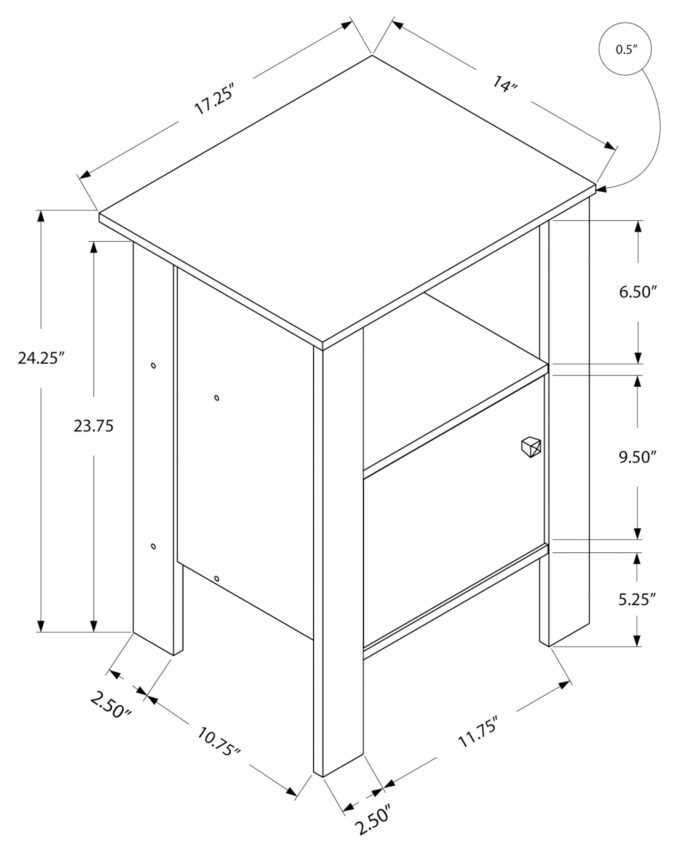 ACCENT TABLE - ESPRESSO NIGHT STAND WITH STORAGE - Image 4