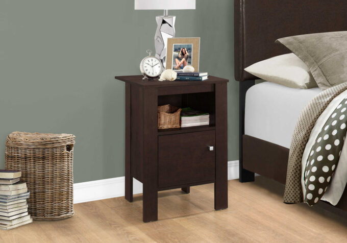 ACCENT TABLE - ESPRESSO NIGHT STAND WITH STORAGE - Image 3