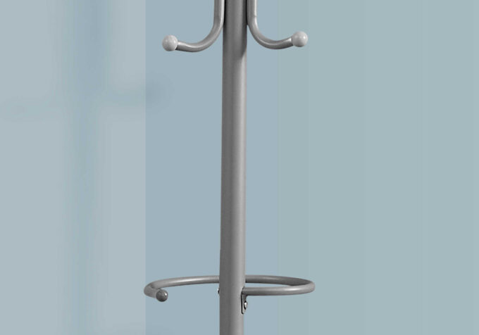 COAT RACK - 68"H / SILVER METAL - Image 3