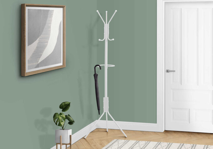 COAT RACK - 68"H / WHITE METAL