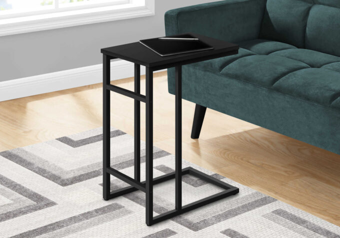 ACCENT TABLE - 24"H / BLACK / BLACK METAL