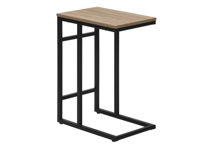 ACCENT TABLE - 24"H / DARK TAUPE / BLACK METAL - Image 2