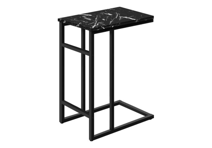 ACCENT TABLE - 24"H / BLACK MARBLE / BLACK METAL - Image 2