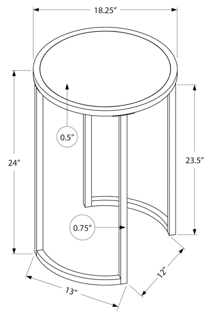 ACCENT TABLE - 24"H / WHITE MARBLE-LOOK / SILVER METAL - Image 5