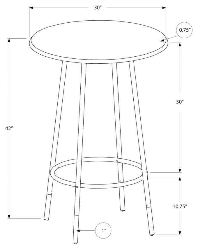 HOME BAR - 30"DIA / ESPRESSO MARBLE / COFFEE METAL - Image 4