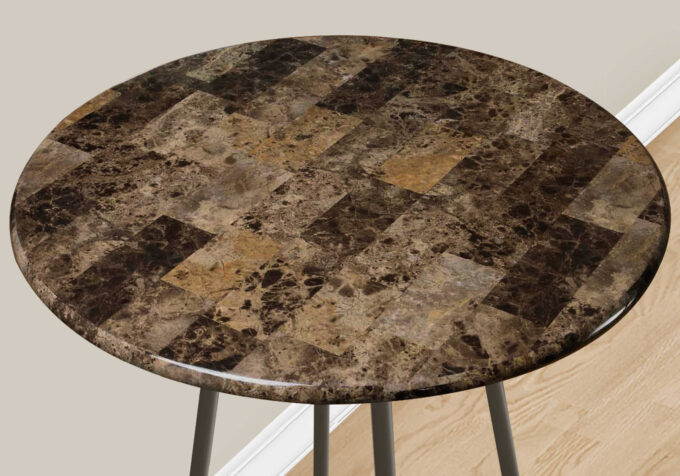 HOME BAR - 30"DIA / ESPRESSO MARBLE / COFFEE METAL - Image 3