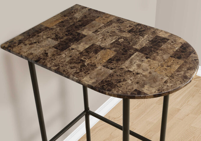 HOME BAR - 24"X 36" / ESPRESSO MARBLE / METAL - Image 4