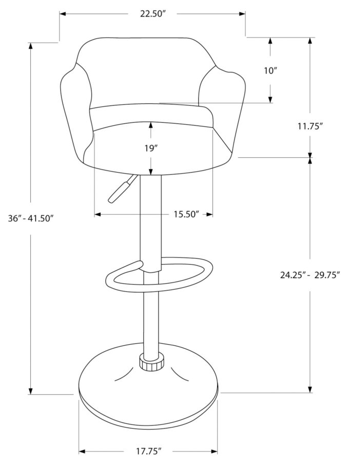 BARSTOOL - WHITE / CHROME METAL HYDRAULIC LIFT - Image 4