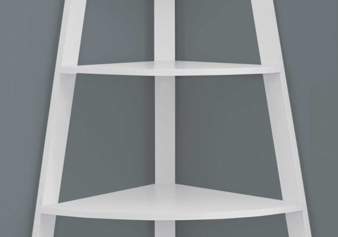 BOOKCASE - 60"H / WHITE CORNER ACCENT ETAGERE - Image 3