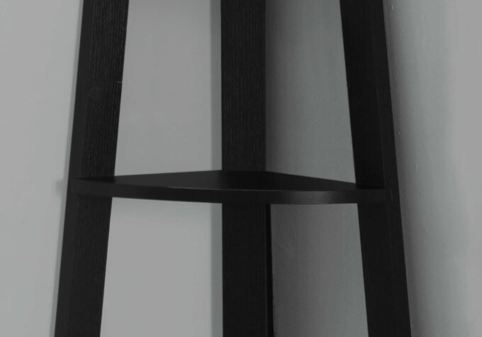 BOOKCASE - 72"H / BLACK CORNER ACCENT ETAGERE - Image 3