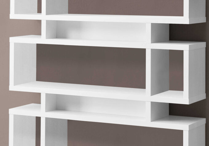 BOOKCASE - 55"H / WHITE MODERN STYLE - Image 2