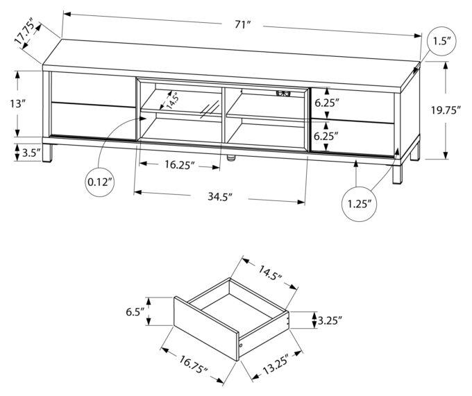 TV STAND - 70"L / WHITE EURO STYLE - Image 4