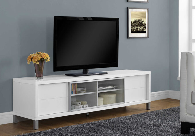 TV STAND - 70"L / WHITE EURO STYLE