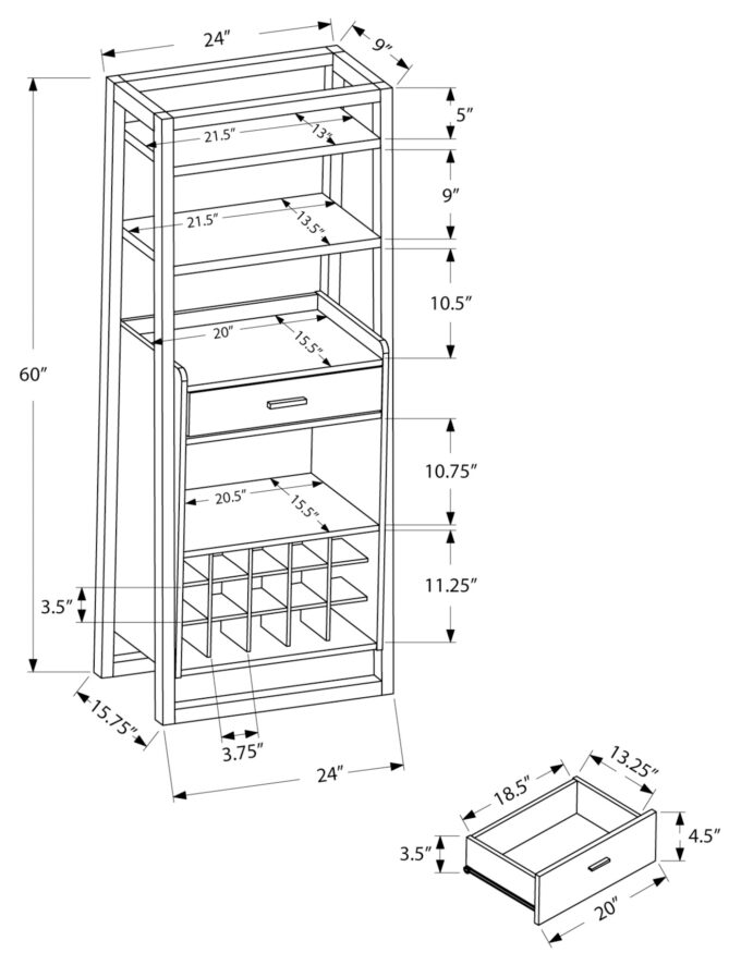 HOME BAR - 60"H / ESPRESSO LADDER STYLE - Image 4