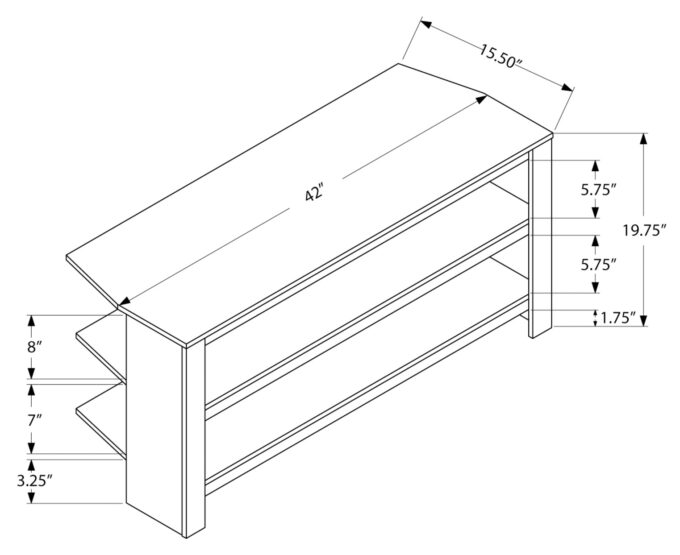 TV STAND - 42"L / WHITE CORNER - Image 4