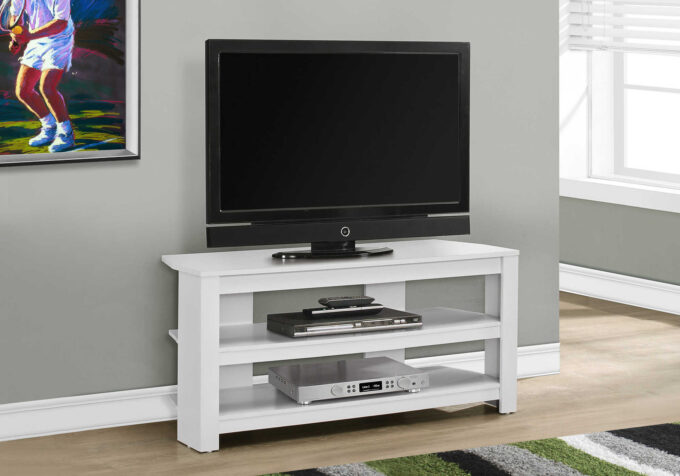 TV STAND - 42"L / WHITE CORNER