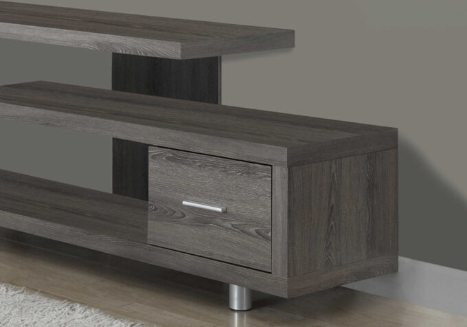 TV STAND - 60"L / DARK TAUPE WITH 1 DRAWER - Image 3