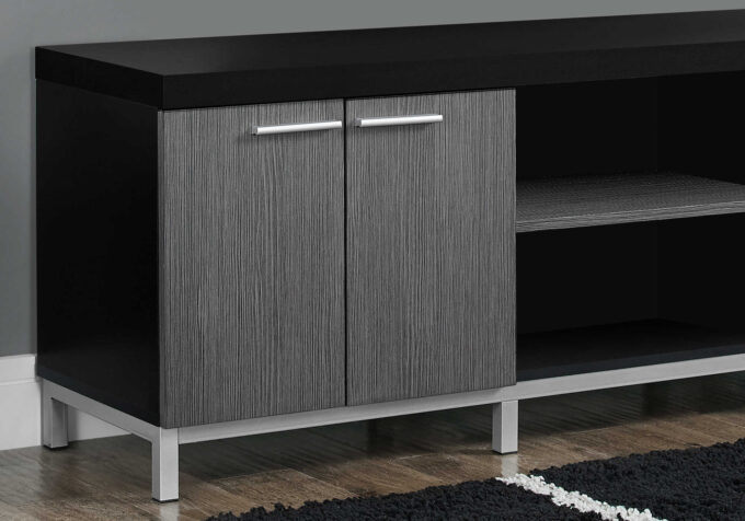 TV STAND - 60"L / BLACK / GREY - Image 3