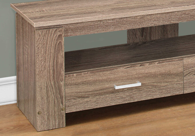 TV STAND - 48"L / DARK TAUPE WITH 2 STORAGE DRAWERS - Image 2