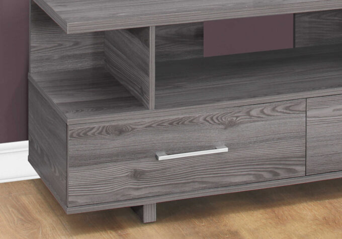 TV STAND - 48"L / GREY WITH 2 STORAGE DRAWERS - Image 3