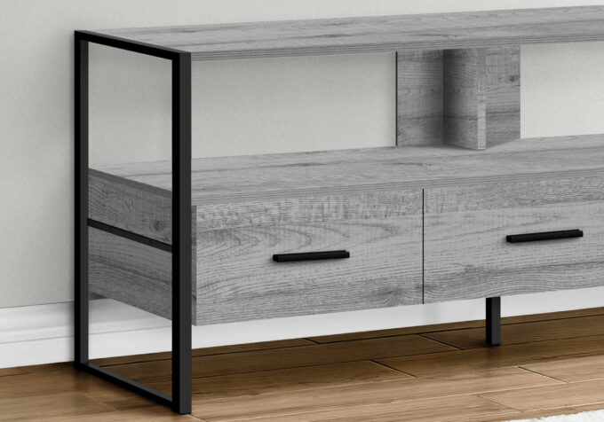 TV STAND - 48"L / GREY / BLACK METAL - Image 3