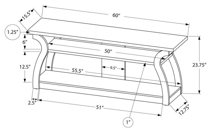 TV STAND - 60"L / WHITE - Image 4