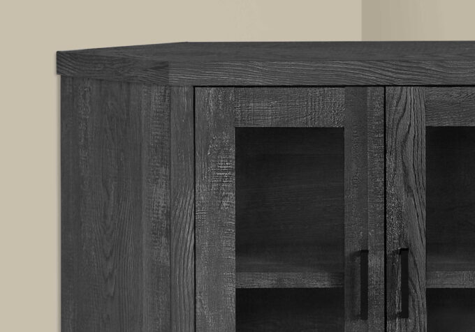 TV STAND - 42"L / BLACK RECLAIMED WOOD-LOOK CORNER - Image 2