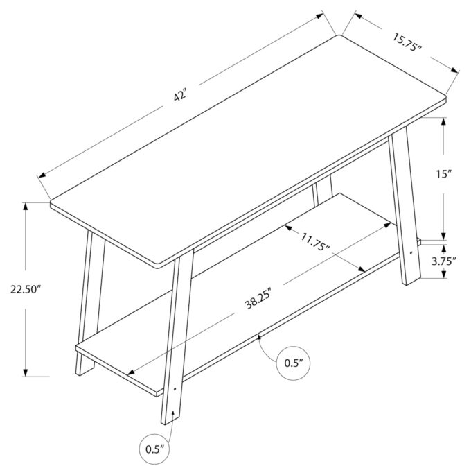 TV STAND - 42"L / GREY - Image 4