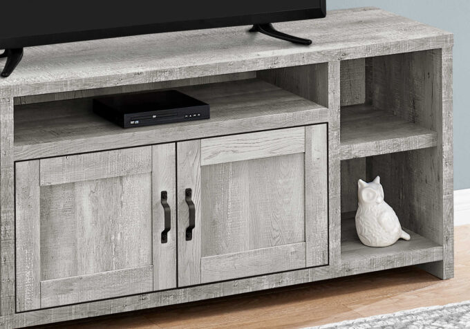 TV STAND - 60"L / GREY RECLAIMED WOOD-LOOK - Image 3