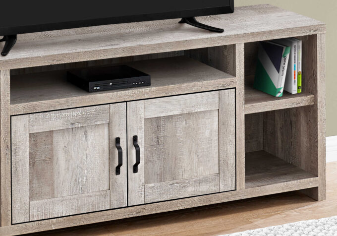 TV STAND - 60"L / TAUPE RECLAIMED WOOD-LOOK - Image 2