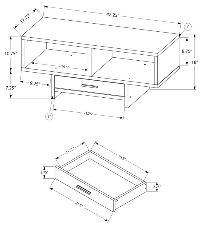 COFFEE TABLE - BLACK / BROWN RECLAIMED WOOD-LOOK - Image 4